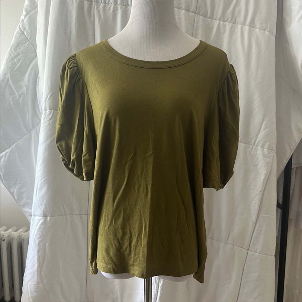 Olive Green Puff Sleeve Women's Top by A New Day